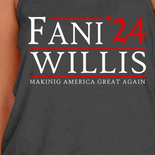 FANI WILLIS Making America Great Again Women's Knotted Racerback Tank