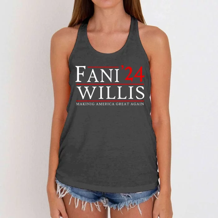 FANI WILLIS Making America Great Again Women's Knotted Racerback Tank