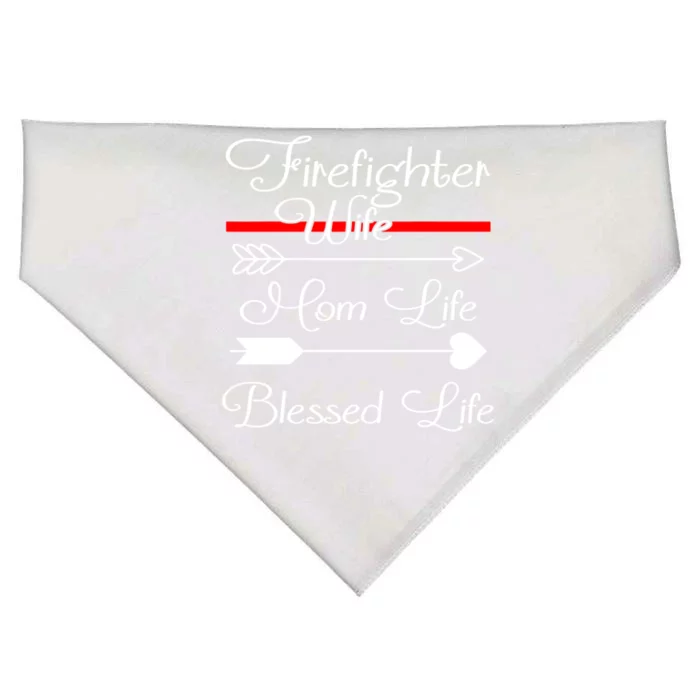 Firefighter Wife Mom Life Blessed Wife Mothers Day Great Gift USA-Made Doggie Bandana