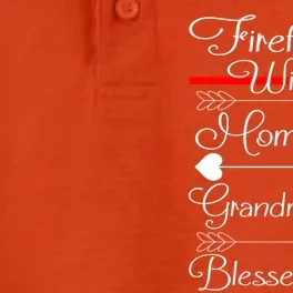 Firefighter Wife Mom Life Grandma Life Blessed Life Gift Dry Zone Grid Performance Polo