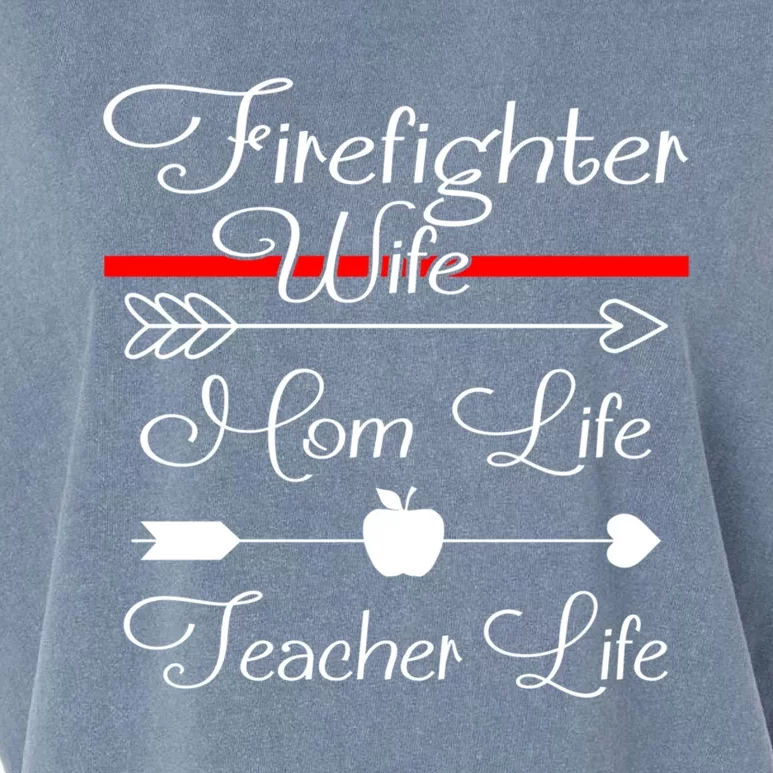 Firefighter Wife Mom Life Teacher Life Funny Fires Wife Gift Garment-Dyed Women's Muscle Tee