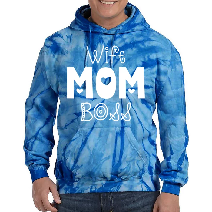 Funny Wife Mother Boss Retro Mom MotherS Day Gift Tie Dye Hoodie