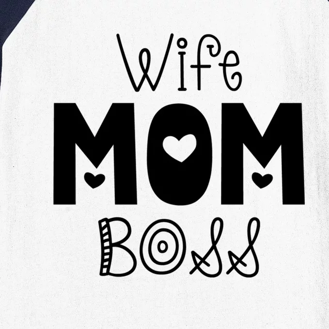 Funny Wife Mother Boss Retro Mom MotherS Day Gift Baseball Sleeve Shirt