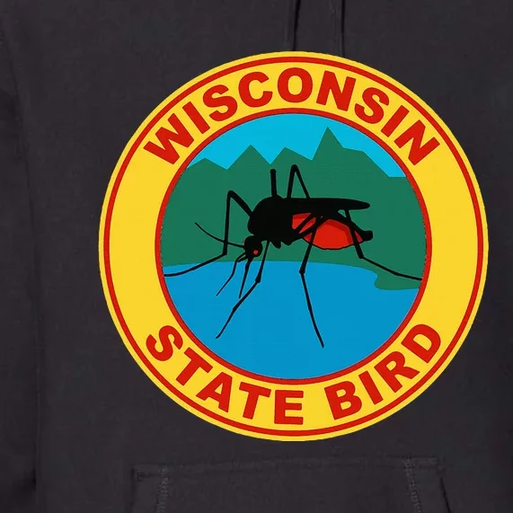 Funny Wisconsin Mosquito State Bird Premium Hoodie