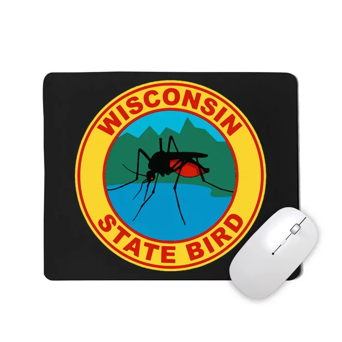 Funny Wisconsin Mosquito State Bird Mousepad