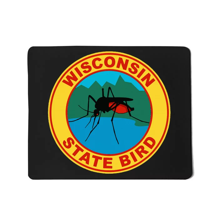 Funny Wisconsin Mosquito State Bird Mousepad