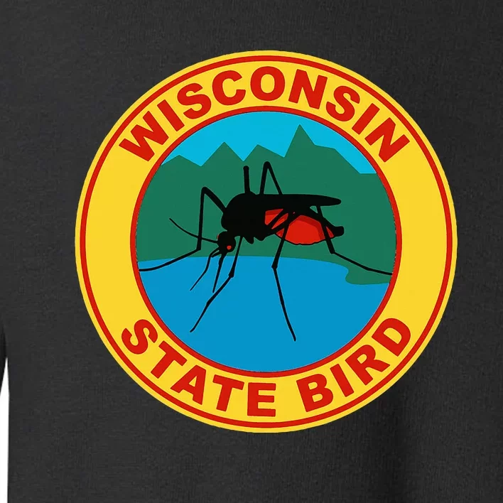 Funny Wisconsin Mosquito State Bird Toddler Sweatshirt