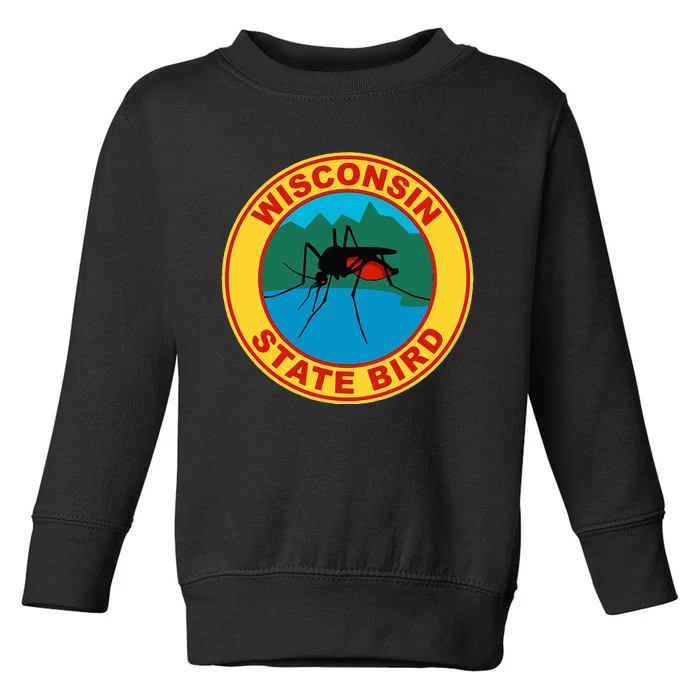 Funny Wisconsin Mosquito State Bird Toddler Sweatshirt