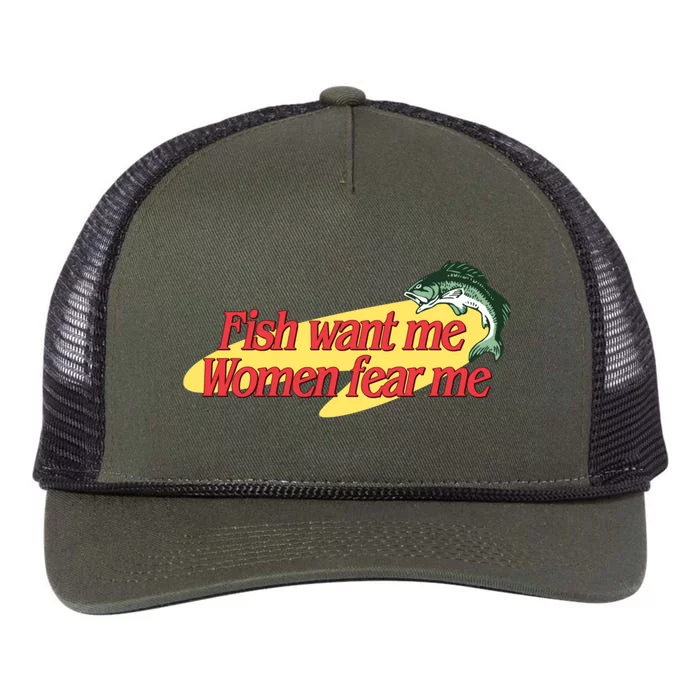 Fish Want Me Women Fear Me Retro Rope Trucker Hat Cap