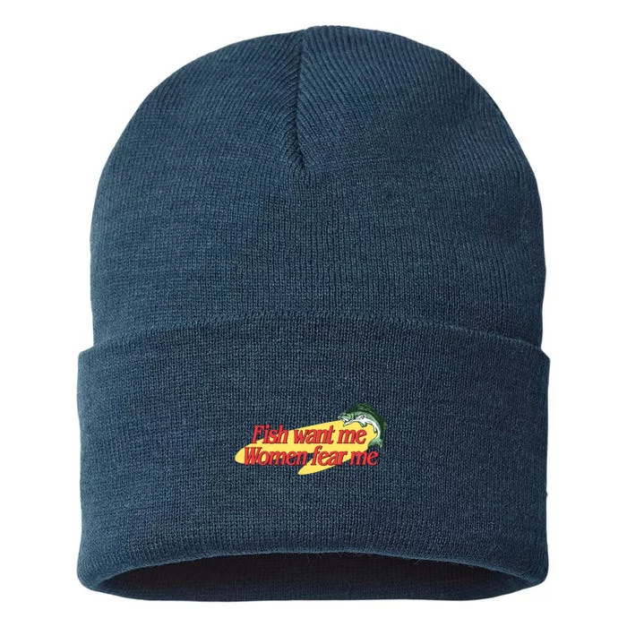 Fish Want Me Women Fear Me Sustainable Knit Beanie