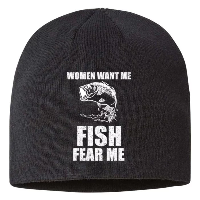 Fish Want Me, Women Fear Me Meme 8 1/2in Sustainable Knit Beanie