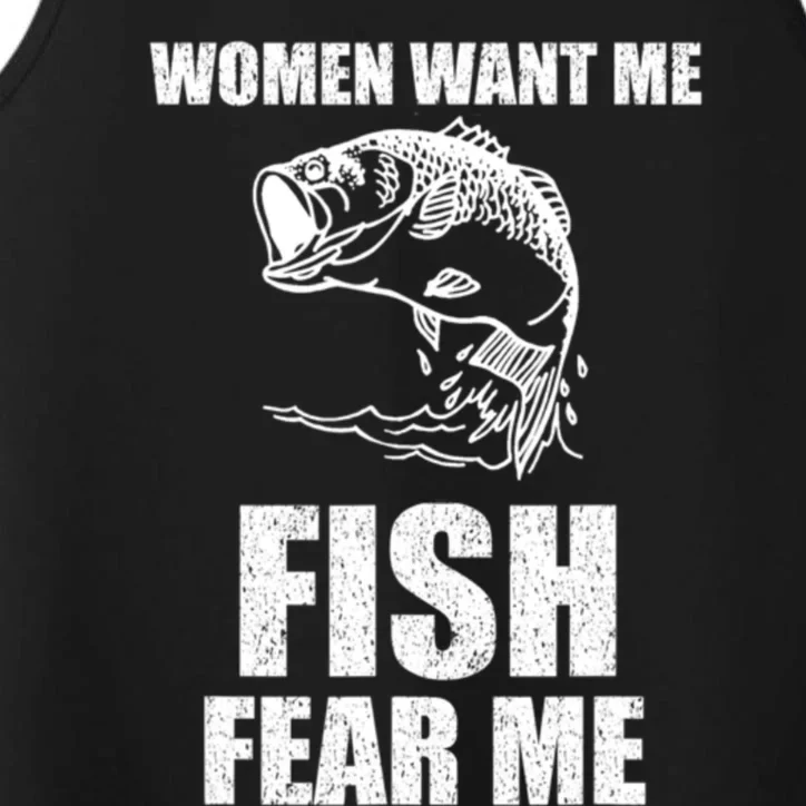 Fish Want Me, Women Fear Me Meme Performance Tank