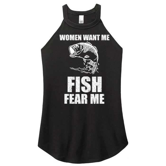 Fish Want Me, Women Fear Me Meme Women's Perfect Tri Rocker Tank