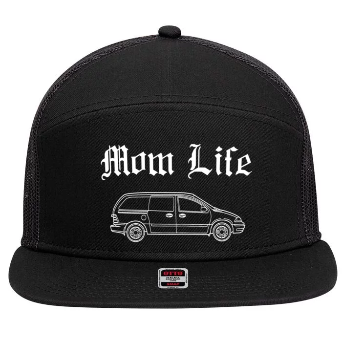 Funny Womens Mom Life Gangsta Minivan Gift Funny Gift For Busy Moms 7 Panel Mesh Trucker Snapback Hat