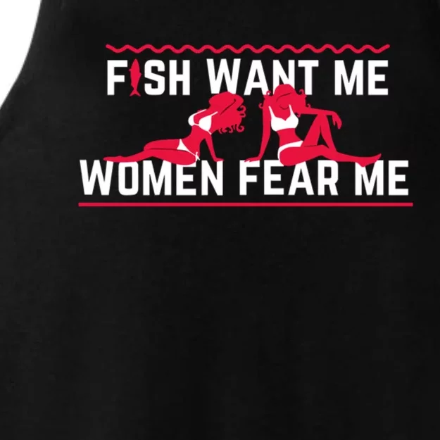 Fish Want Me, Women Fear Me Ladies Tri-Blend Wicking Tank