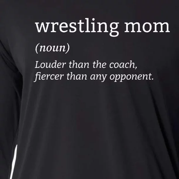 Funny Wrestling Mom Definition Wrestler Wrestling Fans Cooling Performance Long Sleeve Crew