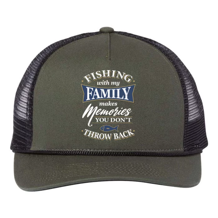 Fishing With My Family Gift Retro Rope Trucker Hat Cap