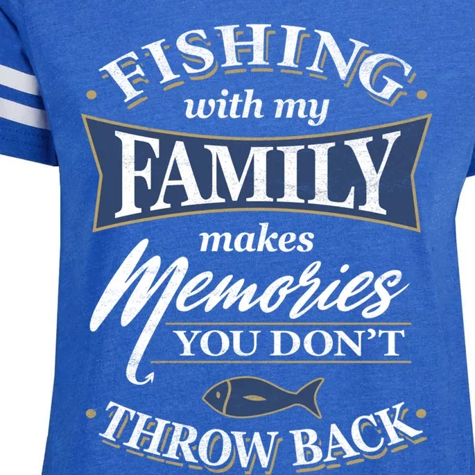 Fishing With My Family Gift Enza Ladies Jersey Football T-Shirt