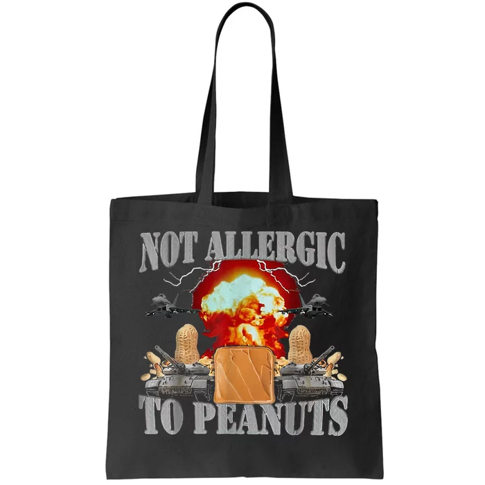 Funny Weird Meme Not Allergic To Peanut Cursed Peanut Butter Tote Bag