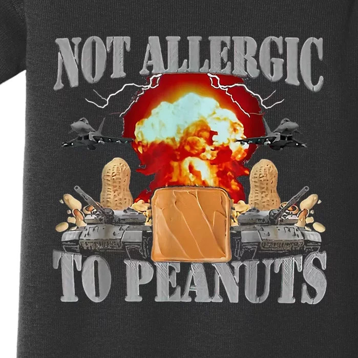 Funny Weird Meme Not Allergic To Peanut Cursed Peanut Butter Baby Bodysuit