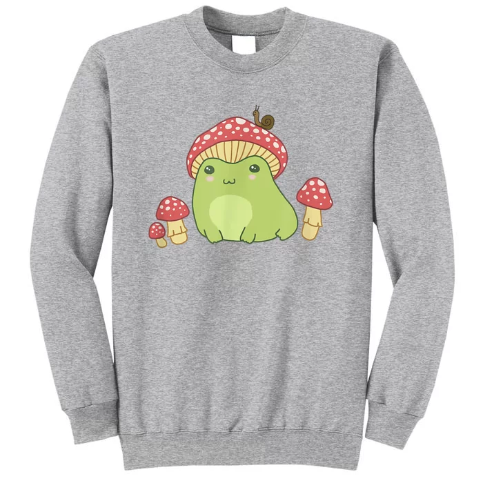 Frog With Mushroom Hat & Snail Cottagecore Aesthetic Tall Sweatshirt