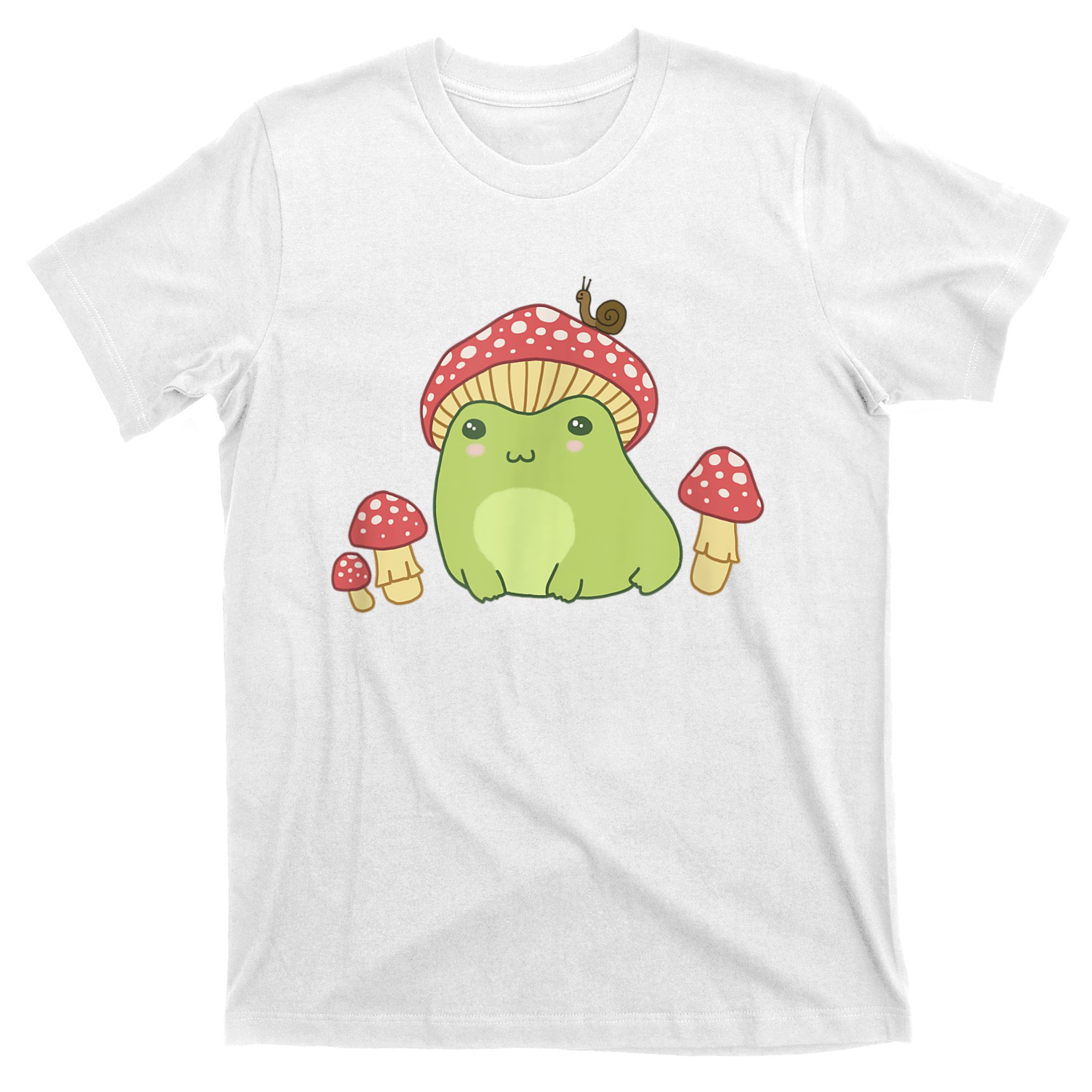 Frog With Mushroom & Snail Cottagecore Aesthetic T-Shirt | TeeShirtPalace