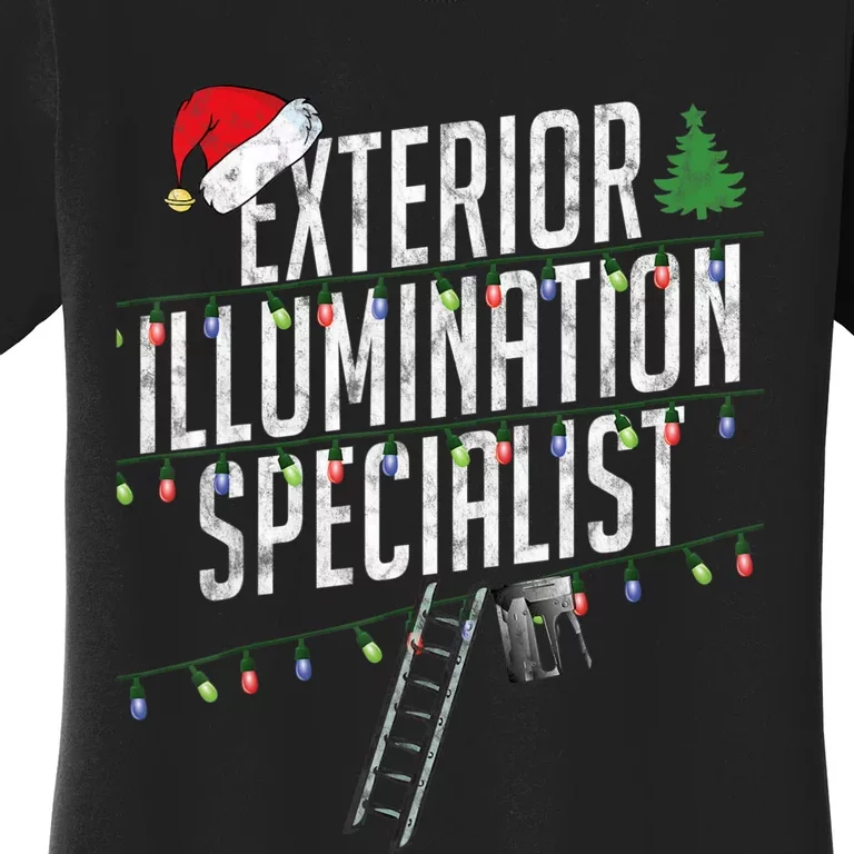 Funny Witty Matching Christmas Exterior Illumination Expert Women's T-Shirt