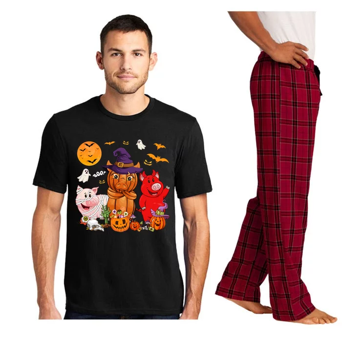 Funny Witch Mummy Pigs Lover Farmer Halloween Costume Day Cool Gift Pajama Set