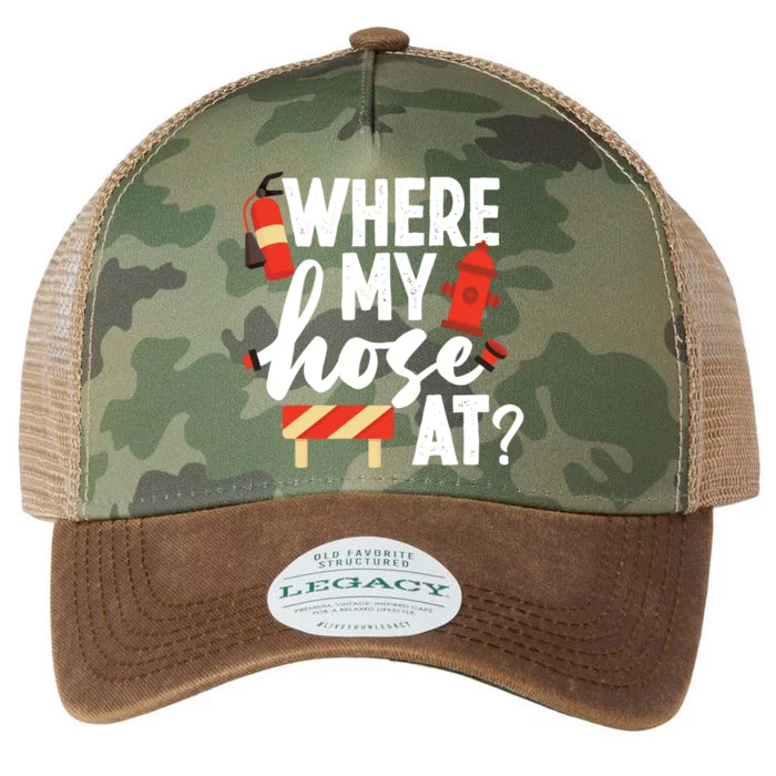 Firefighter Where My Hose At Gift Legacy Tie Dye Trucker Hat