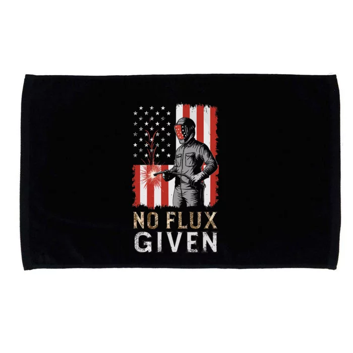 Funny Welding No Flux Given Vintage Welder American Flag Microfiber Hand Towel