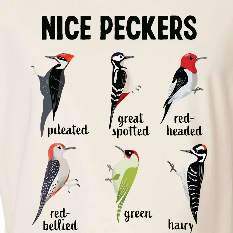 Funny Woodpecker Nice Peckers Bird Watching Garment-Dyed Women's Muscle Tee