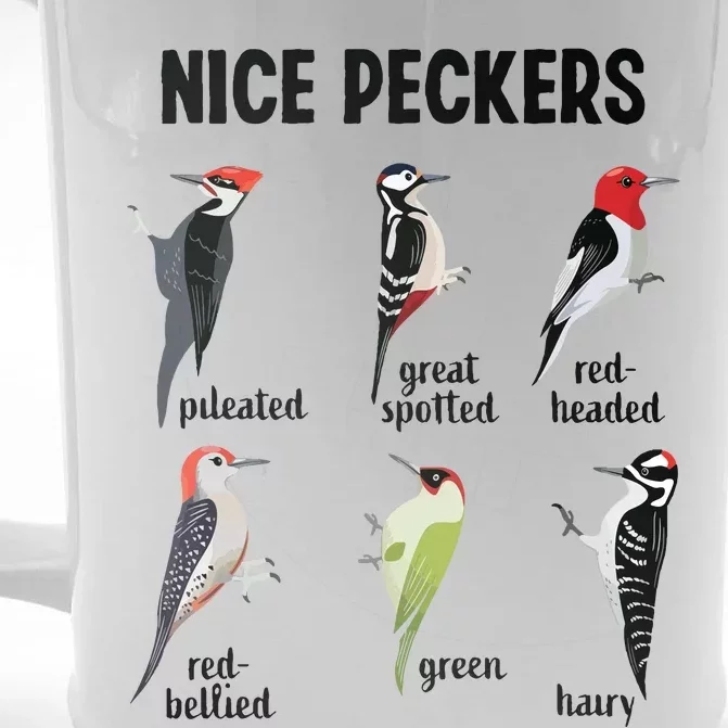 Funny Woodpecker Nice Peckers Bird Watching Front & Back Beer Stein