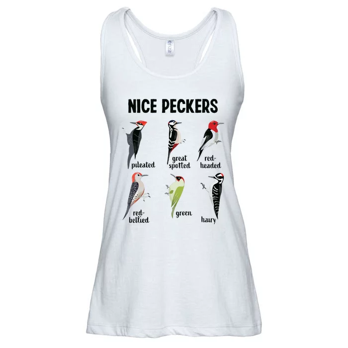 Funny Woodpecker Nice Peckers Bird Watching Ladies Essential Flowy Tank