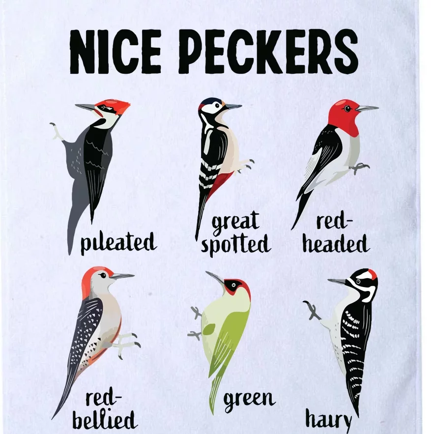 Funny Woodpecker Nice Peckers Bird Watching Platinum Collection Golf Towel