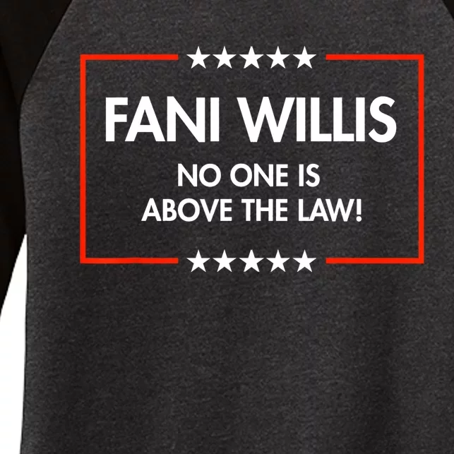 Fani Willis No One Is Above The Law Women's Tri-Blend 3/4-Sleeve Raglan Shirt