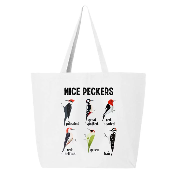 Funny Woodpecker Nice Peckers Bird Watching 25L Jumbo Tote