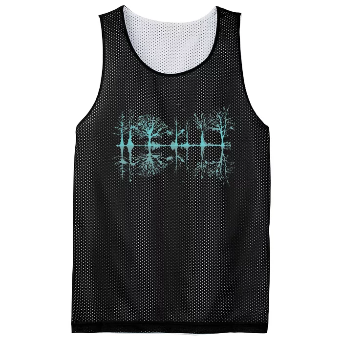 Funny Wildlife Nature Forest Trees Reflection Outdoor Forest Mesh Reversible Basketball Jersey Tank