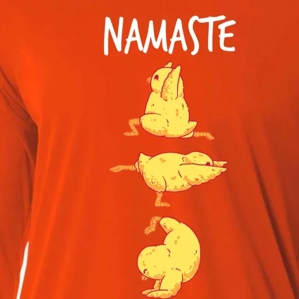 Funny Workout Namaste Chicken Yoga Pose Gift Cooling Performance Long Sleeve Crew