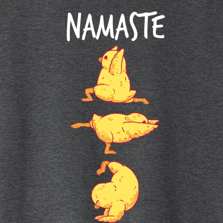 Funny Workout Namaste Chicken Yoga Pose Gift Women's Crop Top Tee