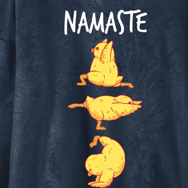 Funny Workout Namaste Chicken Yoga Pose Gift Hooded Wearable Blanket