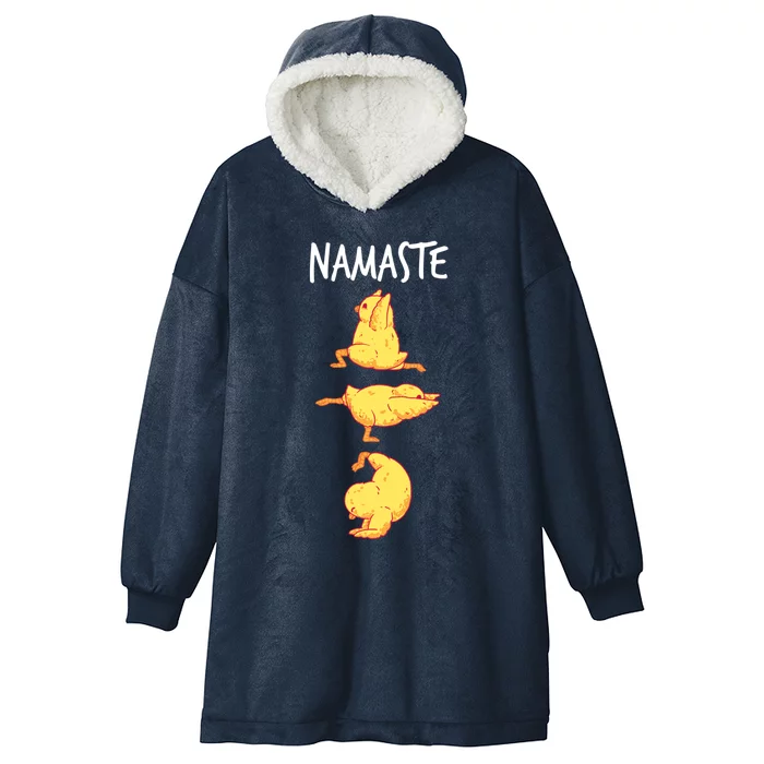 Funny Workout Namaste Chicken Yoga Pose Gift Hooded Wearable Blanket