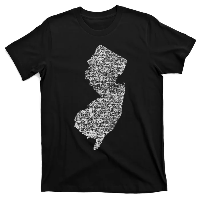 Faded White New Jersey State T-Shirt