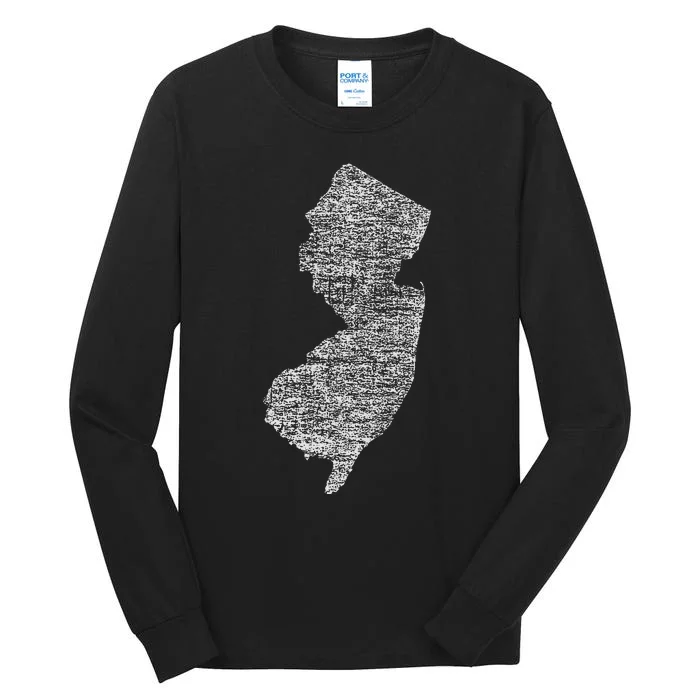 Faded White New Jersey State Tall Long Sleeve T-Shirt