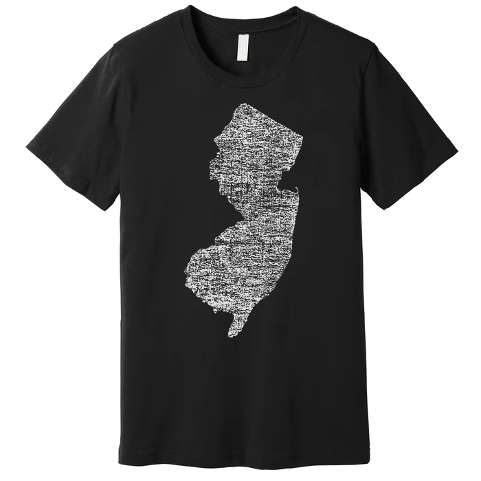 Faded White New Jersey State Premium T-Shirt