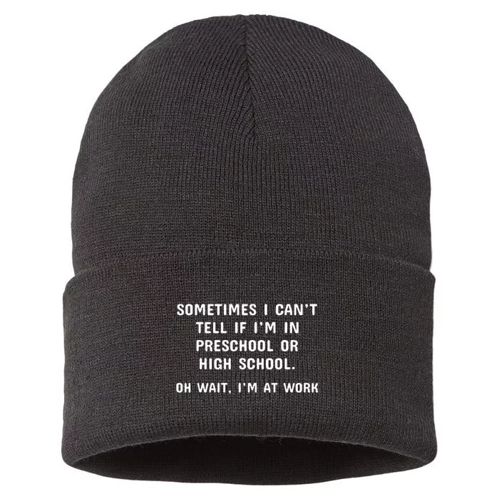 Funny Work Office Workplace Sustainable Knit Beanie