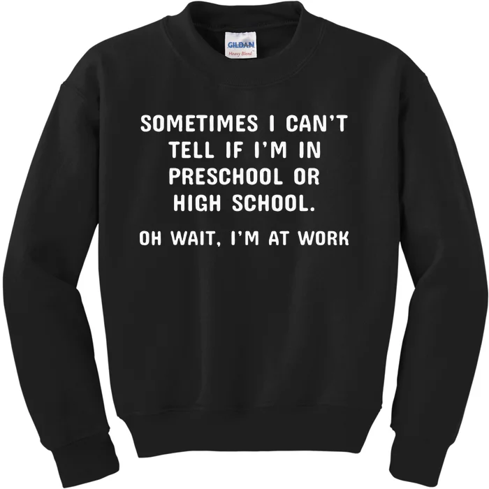 Funny Work Office Workplace Kids Sweatshirt