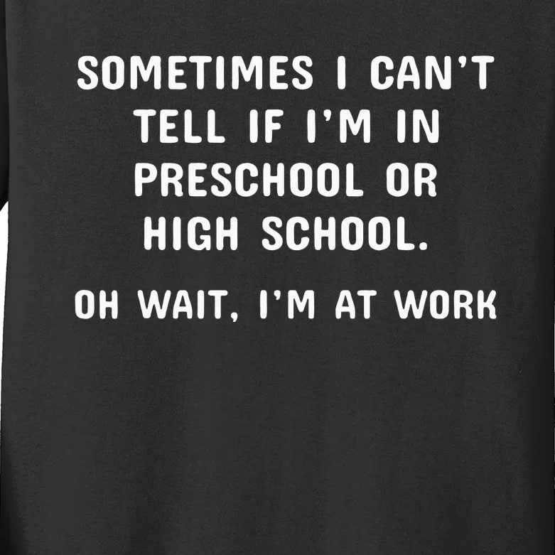 Funny Work Office Workplace Kids Long Sleeve Shirt