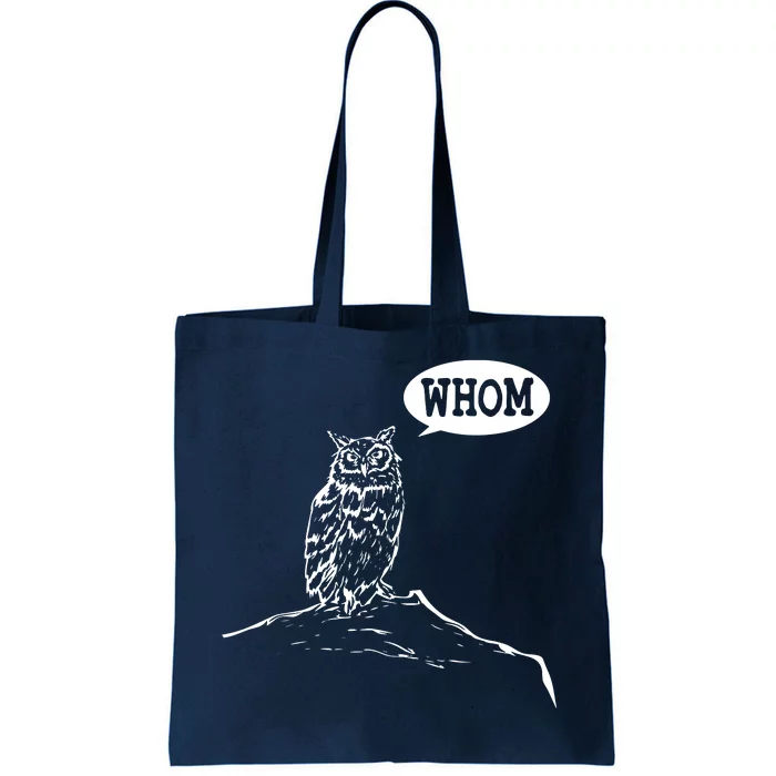 Funny Whom Owl Grammar English Teacher Tote Bag