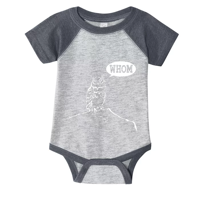 Funny Whom Owl Grammar English Teacher Infant Baby Jersey Bodysuit