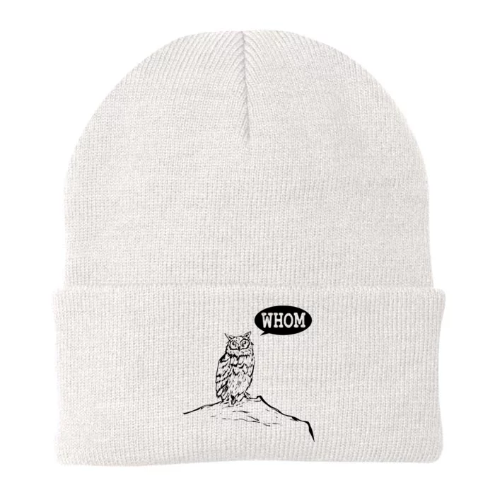 Funny Whom Owl Grammar English Teacher Knit Cap Winter Beanie